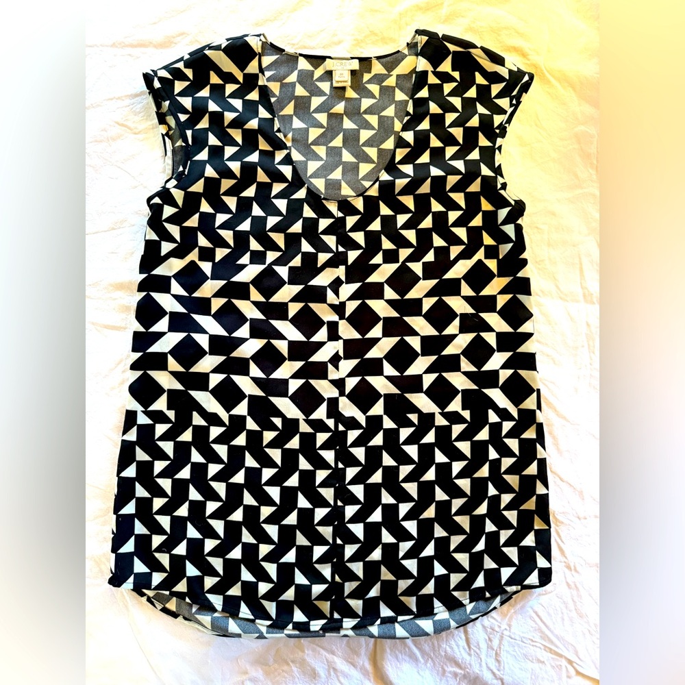 J. Crew Silky Geometric Sleeveless Top 00